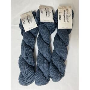 Cascade Luna Peru Yarn 100% Cotton - 3 skeins Lot Bundle Blue